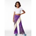 thumbnail image 3 of Girls Wide Leg Flared Pants, Digital Print Bell Bottom Trousers, Casual Slim-Fit Kids Outfit for Spring Summer Wear, Ages 4-13, 3 of 6