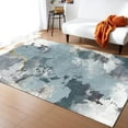 thumbnail image 2 of Teal Grey Graffiti Art Area Rug For Living Room Bedroom, Modern Abstract Indoor Rugs Soft Non-Slip Large Floor Carpet Non-Shedding Nursery Floor Mat 5 x 6ft, 2 of 6