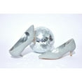thumbnail image 4 of Zhabtuc Womens Kitten Heels,2 Inch Low Heel Pumps Slip On Closed Pointed Toe Pumps Office Work Shoes Dress Pumps Silver Size 6, 4 of 7