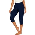 thumbnail image 7 of Ltctricy Capri Pants for Women Straight Leg Office Dress Pants with Pockets Side Split Casual Lounge Work Pants(Navy,X-Large), 7 of 7