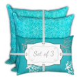 thumbnail image 3 of Joita Oreillers d'Intérieur/extérieur Bleu Hawaii - Tissu Polyester (Lot de 3), 3 of 5