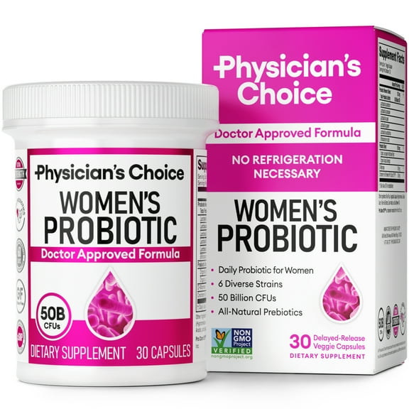 Physician’s Choice Women’s Probiotic with Prebiotic and Cranberry Fruit Powder, 50 Billion CFU, 30 Count