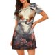 thumbnail image 1 of Balery Romantic Flower Fox Camisón de manga corta con cuello redondo para mujer, cómodo y elegante., 1 of 6