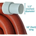 Inch Diameter x 50 Feet Long Heavy Duty Grade Vacuum Hose for InGround