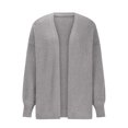 thumbnail image 4 of Cardigan Sweaters for Women Casual Lantern Sleeve Sweater Coat Lightweight Knit Solid Color Open Front Top (Gray XL), 4 of 6