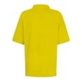thumbnail image 5 of Soyumi Casual Short Sleeve Linen Shirts for Women, V Neck Button Down Blouse Short Sleeve Office Work Tops Vintage Vacation Tees Shirt Blouse Tops, Yellow, 5 of 7