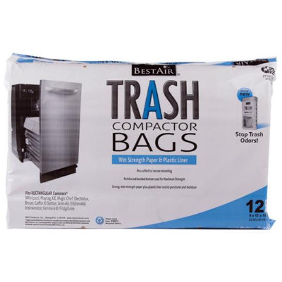 BestAir WMCK13350126 Paper Trash Compactor Bag, 9" x 17" x 15", 12