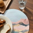 thumbnail image 4 of Round Placemats Abstract Pink Green Mountain 15 inch Set of 2 Table Mats for Dining Table Modern Heat Resistant Non-Slip Kitchen & Home Decorative Place Mat Set, 4 of 8