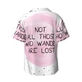 thumbnail image 5 of KLL Not All Those Who Wander Are Lost Print Men's Shirt Short Sleeve Button Down Summer Cuba Beach Shirts- Large, 5 of 5