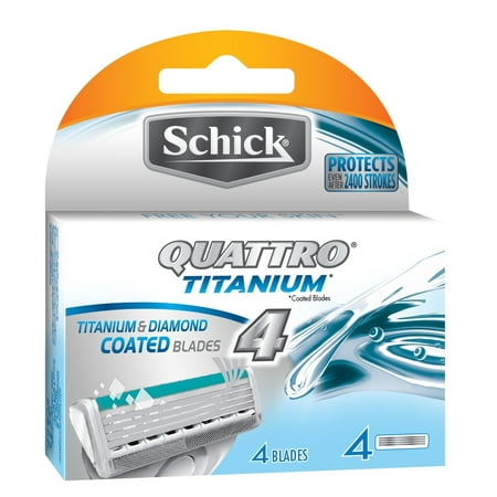 Schick Quattro Titanium Refill Cartridges - 4 Count + Beyond BodiHeat Patch, 1 Ct