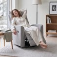 thumbnail image 4 of Sillon Reclinable Electrico Easy Living Kael de Tela Gris con Base Giratoria y Reposapiés Ajustable, 4 of 9