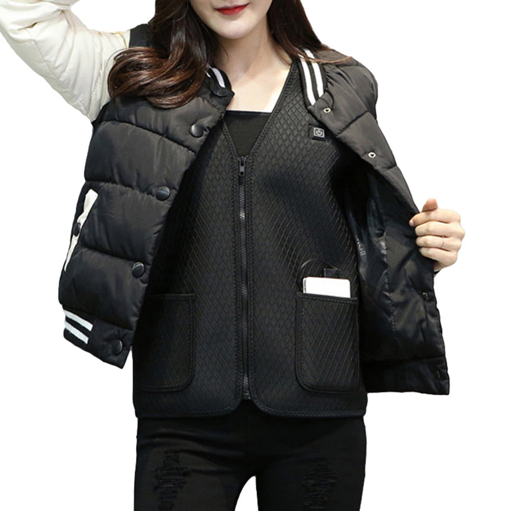 Heated Vest USB Electric Warm Vest Body Warmer Clothes Lightweight with Adjustable Temperature Control Heating Thermal Jacket for Women Men Winter Outdoor Activities 
