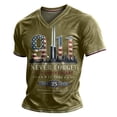 thumbnail image 2 of LNZGNM 9/11 Memorial T-shirts for Men Short Sleeve Crew Neck Anniversary Casual Soft with Wrinkle Free Top Easy Comfort Look,Army Green(XXXL), 2 of 4