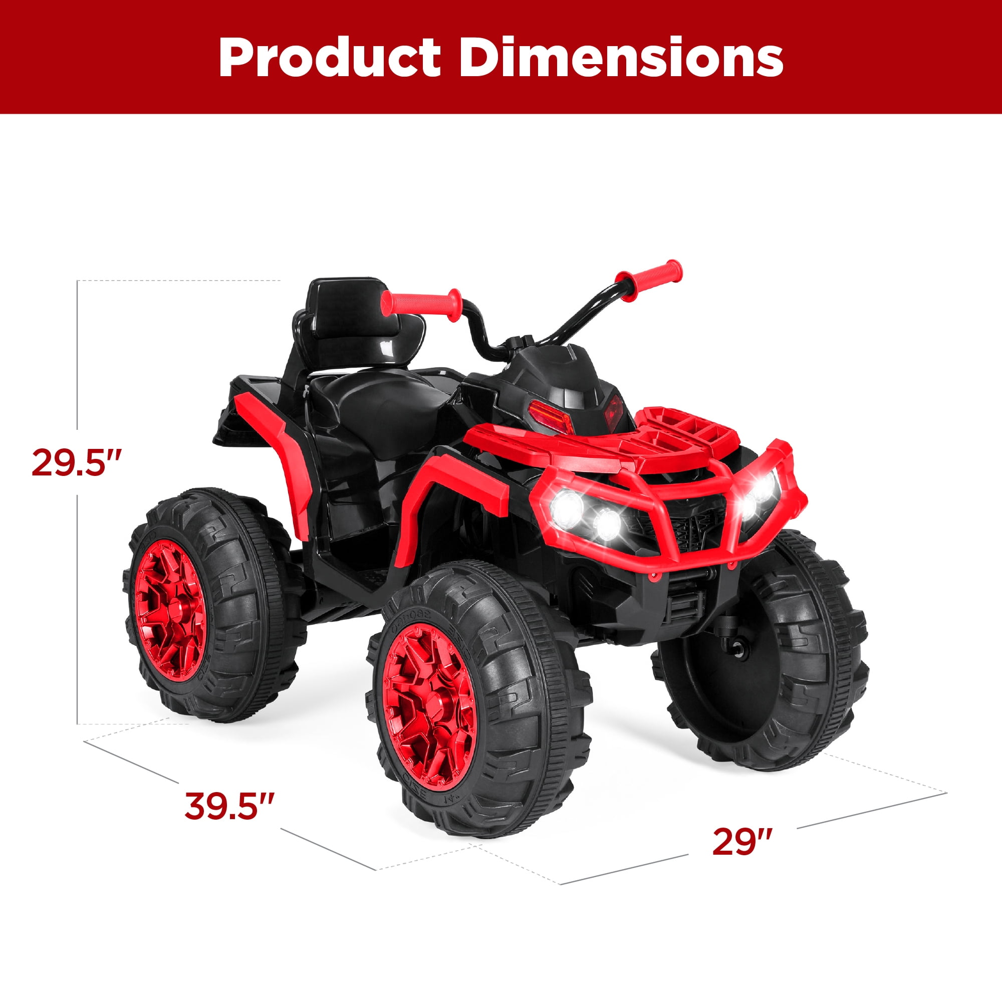 Best Choice Products 12V Kids Ride-On ATV Quad w/ Bluetooth, 3.7mph Max, Treaded Tires, LED Lights, Radio - Hot Pink