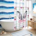thumbnail image 4 of No Hook Shower Curtain with Built-in Rings - Easter Bunny Ears Washable Waterproof Fabric Bathroom Curtains for Hotel,Rentals, Stall 54 X 78 Inch , Spring Daisy Floral Color Plaid, 4 of 8