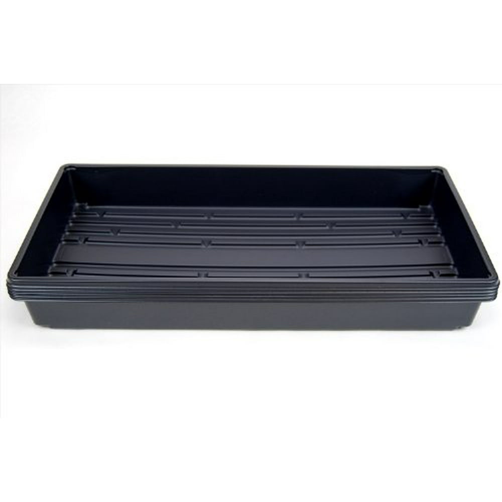 5 Pack of Durable Black Plastic Growing Trays (Without Drain Holes) 21" X 11" X 2" Flowers