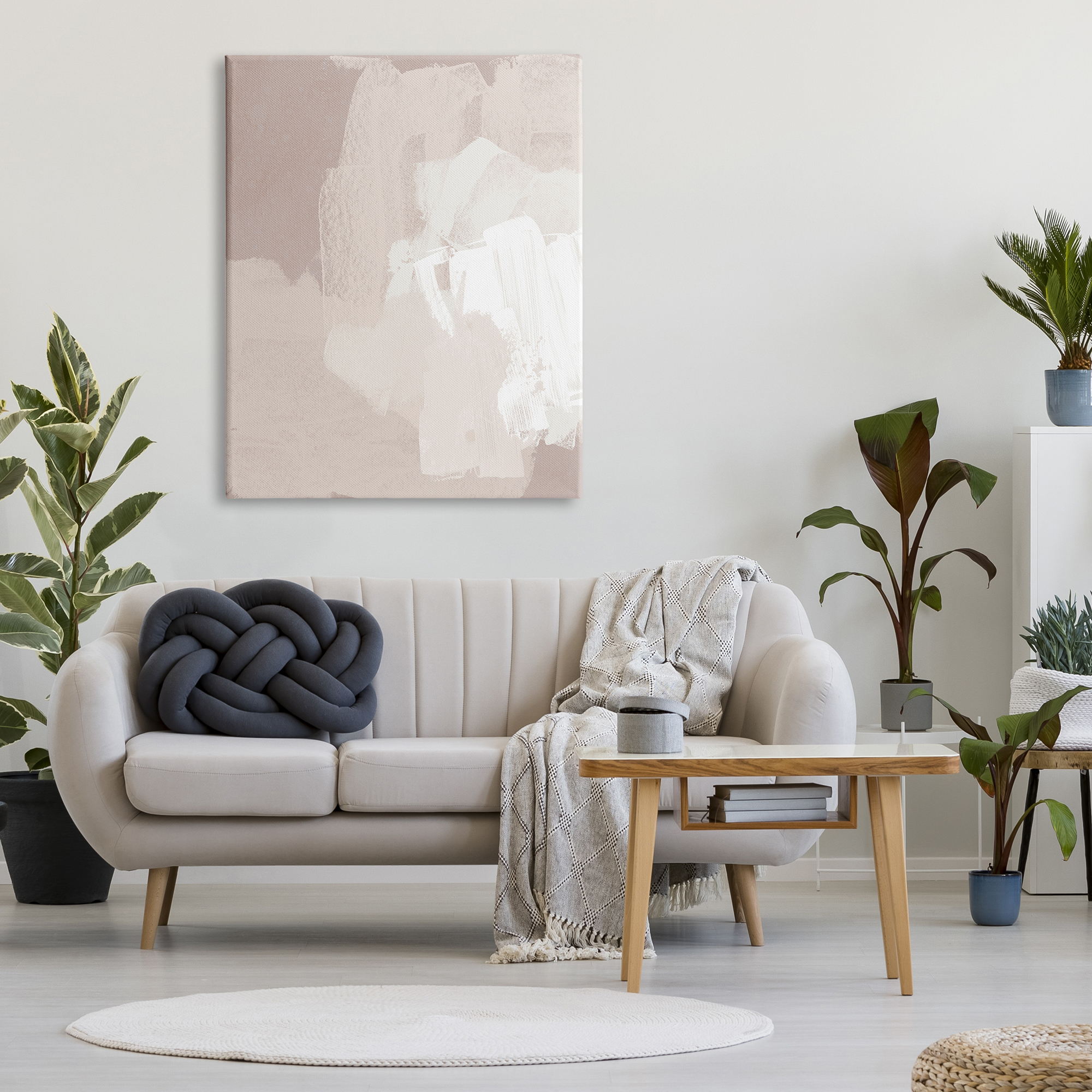 Stupell Industries Abstract Neutral Tones Beige Boho Brush Strokes Painting Gallery Wrapped Canvas Print Wall Art, Design by June Erica Vess