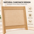 thumbnail image 3 of PORKISS Rattan Dining Chairs Set of 4, Farmhouse Beige Kitchen Chairs with Cane Back, Upholstered Dining Room Chairs with Solid Wood Frame, Side Chairs for Kitchen, Dining Room, 3 of 10