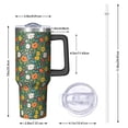 thumbnail image 2 of 40oz Pioneer Flower Floral Print Pattern Insulated Tumbler with Handle, BPA-Free Leak Proof Lid and Straws, Double Wall Vacuum, Hot 12h/Cold 34h, 2 of 6