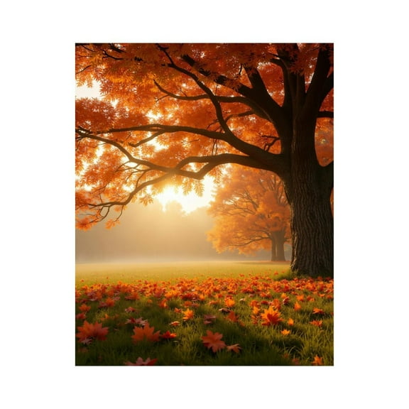 Paint by Numbers Kit for Adults, Autumn Sunset Orange Leaves Park Paint by Numbers, Easy Paint by Numbers Kit for Adults Beginner, DIY Adult Paint by Number Kits on Canvas, Home Decor