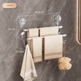 thumbnail image 1 of Premium Bathroom Towel Organizer with Suction Cup Mount - Double Rod Storage Rack for Wet & Dry Towels, Short Transparent Design, Lightweight Easy Installation, Luxury Decorative Hanging Solution, 1 of 6