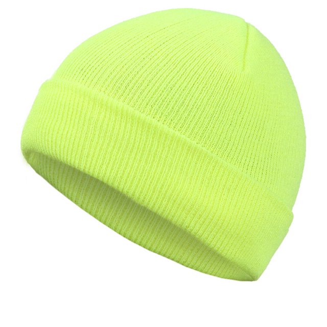 Sonducket Nuevos sombreros de invierno para mujer, gorros para niñas, gorro de punto sólido bonito, gorros de otoño para niñas, gorros, gorro Sombreros Limon amarillo