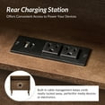 thumbnail image 4 of 26" Modern 3 Drawers End Table Curved Table with Charging Station for Living Room Walnut, 4 of 5