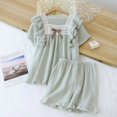 thumbnail image 4 of Conjunto de pijamas para niñas, ropa fina de encaje de princesa para interiores, suave, encantadora, dulce, ropa de dormir para niños medianos y grandes, verano 2023, 4 of 4