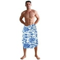 thumbnail image 5 of Blue and White Porcelain 64''x32'' Bath Towels Lightweight Quick-Dry Breathable Soft for Gym Travel Swim, 5 of 8