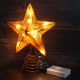 thumbnail image 2 of Decoración para árbol de Navidad CVHOMEDECO con forma de estrella brillante, color champán, 2 of 6