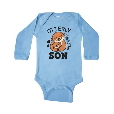 

Inktastic Otterly Amazing Son with Mother and Child Otter Gift Baby Boy Long Sleeve Bodysuit