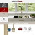 thumbnail image 2 of Stylish 20 ⅞" Ht Single Handle Brushed Gold with Black Spout Hose Pull Out Three Modes Kitchen Faucet K-140G, 2 of 7