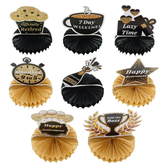 LOLIPPYY 8Pcs Retirement Centerpieces Paper Decoration Assorted Color for Indoor Outdoor Use