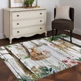 thumbnail image 3 of Area Rug for Living Room, Spring Forest Animals Non-Slip Indoor Large Carpet for Bedroom/Dining Room, Floral Botanical Trees Grey Wooden Washable Low-Profile Rectangle Floor Runner Rugs - 4 x 6 Ft, 3 of 8