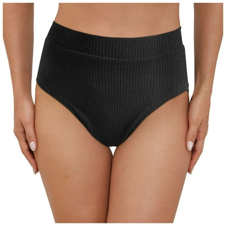 Ierhent Bikini Bottoms High-Waist Swim Shorts Boardshort Swim Bottom Tankini Swimwear Shorts Bike Sport Pants(Black XXL)