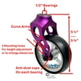 thumbnail image 2 of Purple Aluminum Caster Fork Assembly With 4x1.40 Soft Roll Wheels in Silver Color, 2 of 2