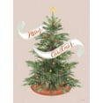 thumbnail image 2 of House Fenway 15x18 Black Ornate Wood Framed with Double Matting Museum Art Print Titled - Merry Christmas Tinsel Tree, 2 of 4