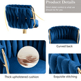thumbnail image 4 of Swivel Bar Stools, Adjustable Height Bar Stools with Back and Golden Footrest, Upholstered Barstools, Vintage Sturdy Frame Chairs for Kitchen Island, Home Bar(Navy,Set of 8), 4 of 9