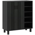 thumbnail image 1 of HOMCOM Shoe Cabinet with 5-tier Open Shelves for 17 Pairs Black, 1 of 10