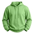 thumbnail image 4 of Hoodie for Men Pullover Fleece Sweatshirt with Pockets Long Sleeve Casual Athletic Top, Mint Green-M, 4 of 9