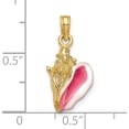 thumbnail image 4 of 14K Yellow Gold Enameled 3-D Conch Shell Pendant (22 X 9) Made In Peru k1899, 4 of 6