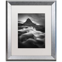 Trademark Fine Art "Kirkjufell" Canvas Art by Mathieu Rivrin, White Matte, Silver Frame
