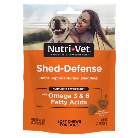 UPC: 0669125118207 | Nutri-Vet Shed Defense Soft Chews for Dogs | Supports Normal Shedding and Healthy Coat | 60 Soft Chews