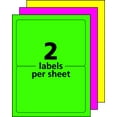 thumbnail image 6 of Avery Neon Shipping Label Laser 5 1/2 x 8 1/2 Neon Assorted 100/Box 5944, 6 of 7