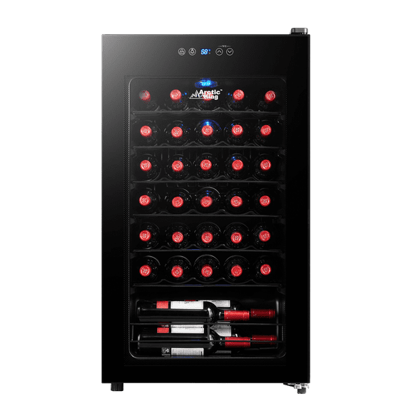 Arctic King Premium 34-Bottle Standard Wine Cooler, Glass Door, AWCA034ADB