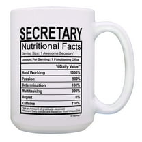 ThisWear Secretary Coffee Cup Secretary Nutritional Facts Secretary Day Gifts 15oz Coffee Mug