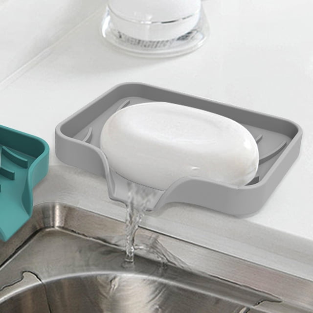 Bandeja de jabón de cocina Macarena Jabonera de silicona autodrenante S gris