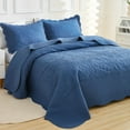 thumbnail image 4 of MarCielo  3 Piece Cotton Oversized Bedspread Quilt Set Tmonica Cosmic Navy - Oversized King, 4 of 6