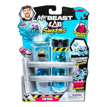 MrBeast Lab Swarms Lab 5 Pack, 1 inch Swarms Action Figures over 100 to Collect, Ages 5