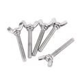 thumbnail image 1 of 5 Pcs M5 Butterfly Wing Hand Screws Bolts 304 Stainless Steel Fastener Assortment Set, Full Thread (M5X40mm), 1 of 5